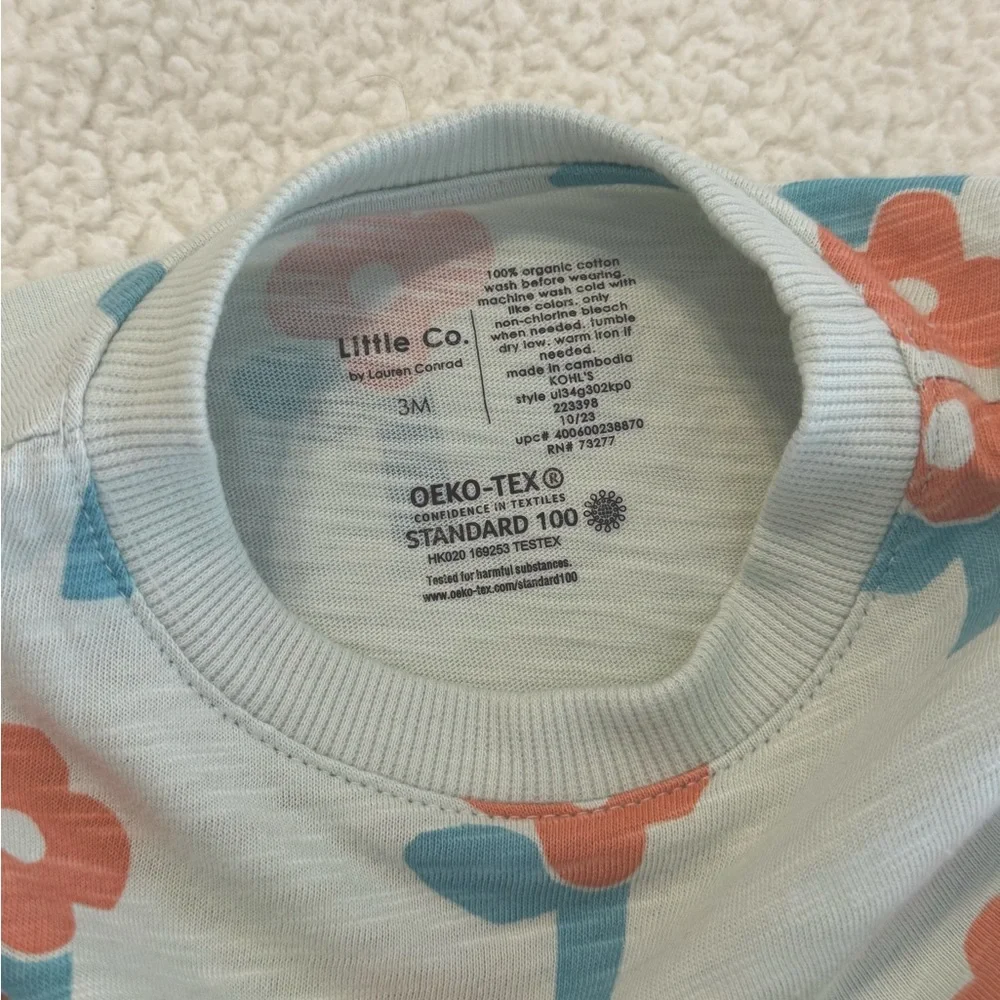 Little Co. by Lauren Conrad Organic Boxy Tee Dress Blue Floral T Shirt Dress